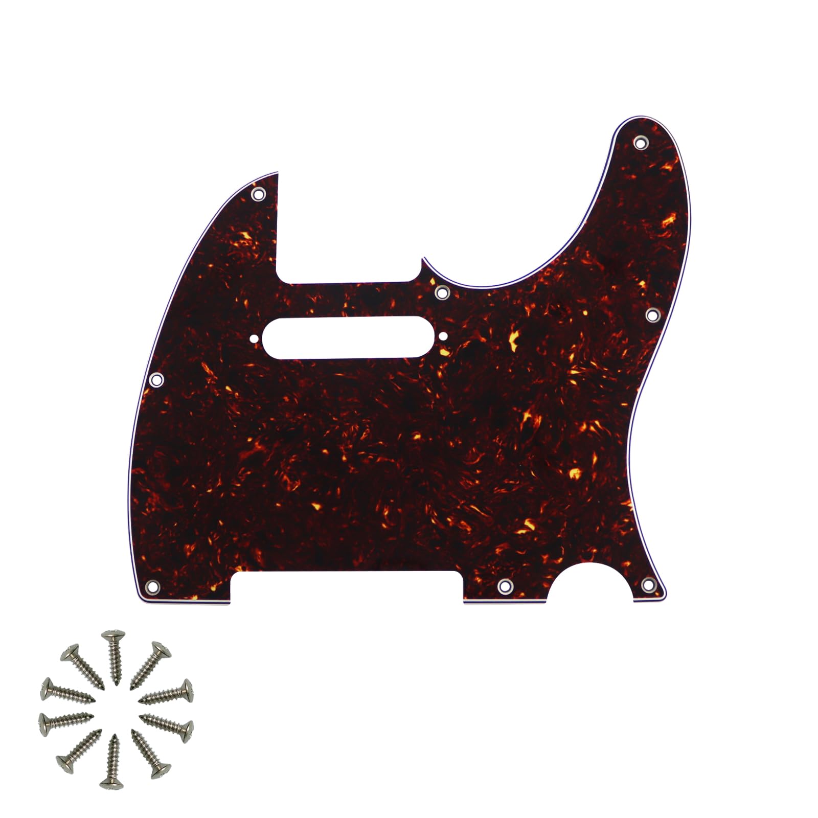 8-Hole Tele Pickguard for Fender Telecaster, Brown Tortoise