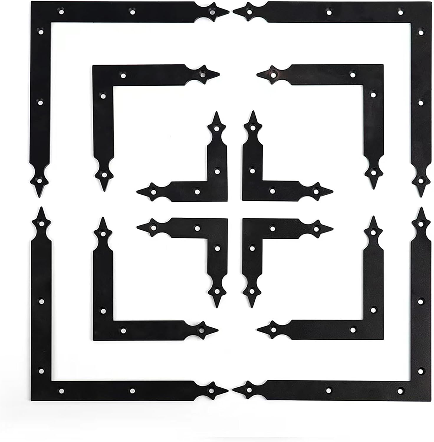 Barn Door Decorative Corner Bracket, 3.5 in Matte Black Rustic L Brackets Sliding Door Hardware Decorator for Farmhouse Mirrorsframe Gardengate Garage(4 Pcs with Screw)
