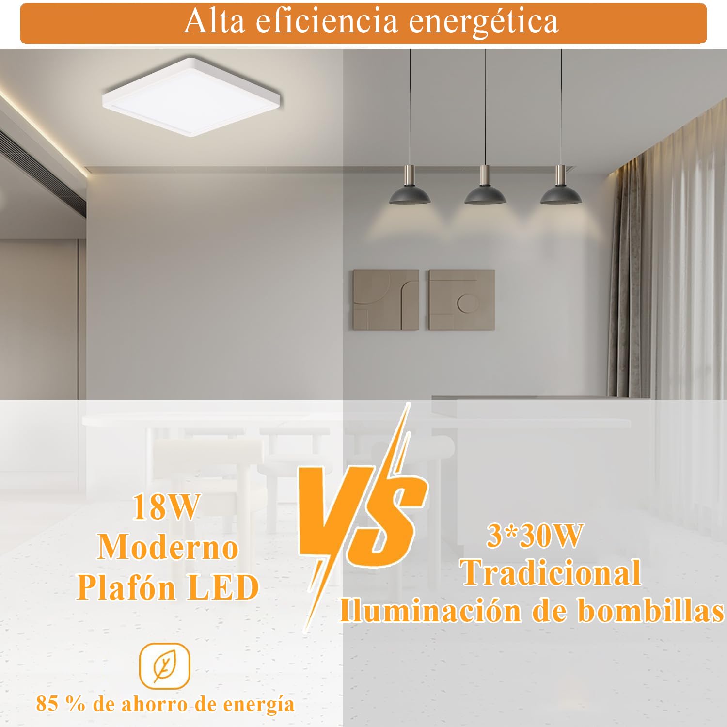 Ouyulong Plafón LED 23cm 18W 6500K Blanco Frío 4uds