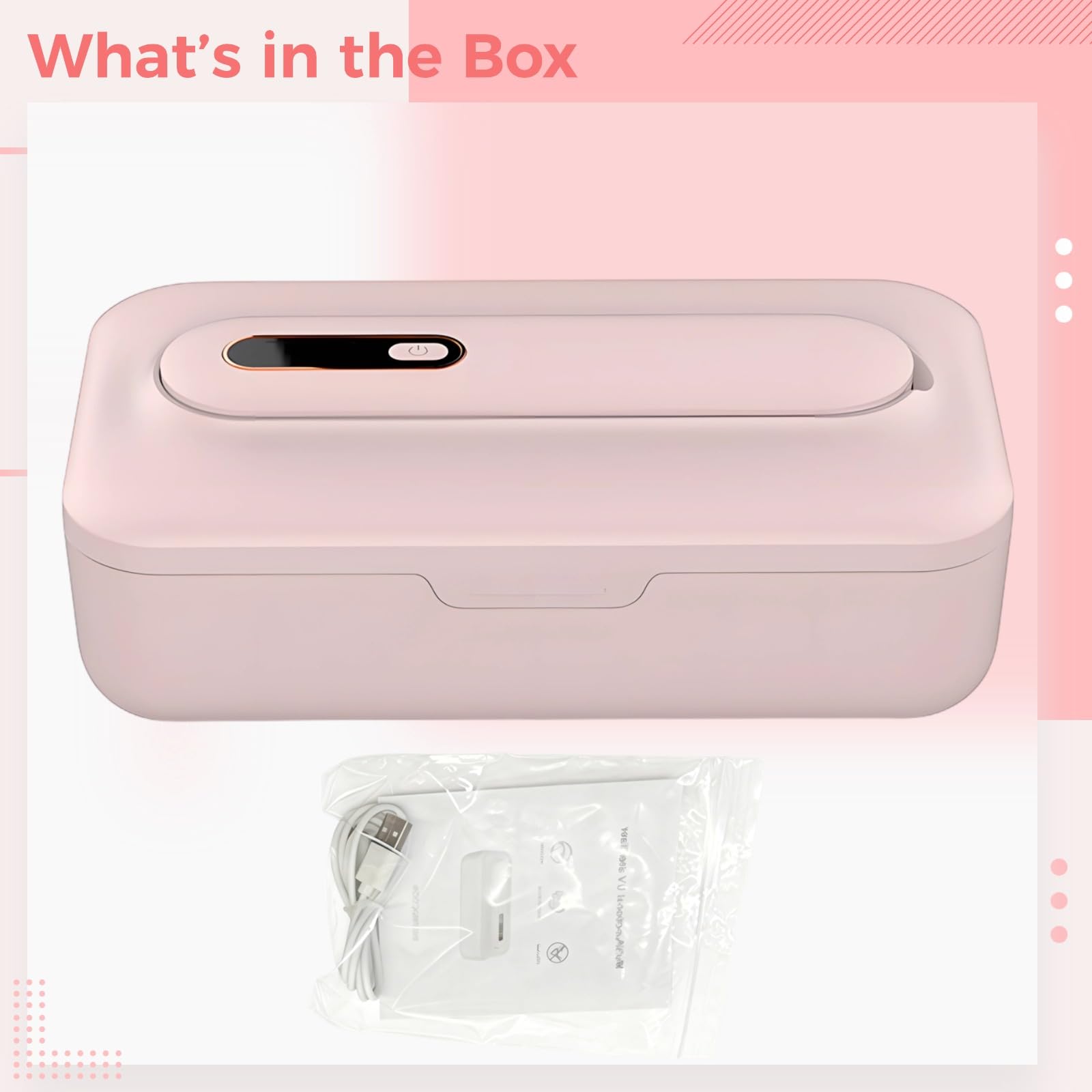 Scatola disinfettante a luce rosa con tubo luminoso e disinfezione al triossigeno, organizer per purificazione automatica per pennelli da trucco e telefoni, scatola disinfettante portatile