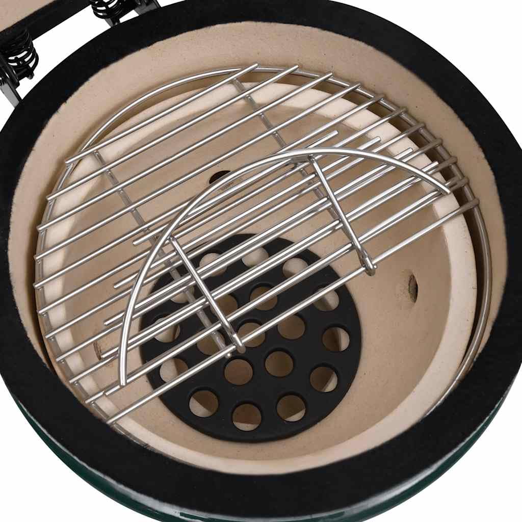 vidaXL Barbecue Affumicatore 2 in 1 Kamado in Ceramica 56 cm Verde