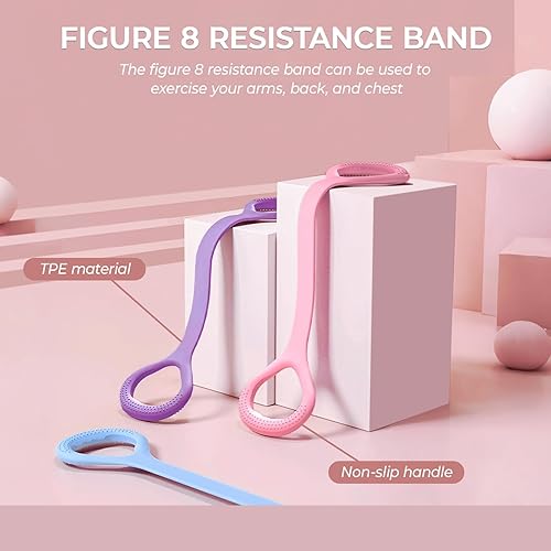 Miniatura 2 de Juego de bandas de resistencia para mujer, bandas de resistencia de tela de bucle para entrenamiento, banda de resistencia figura 8 para espalda,