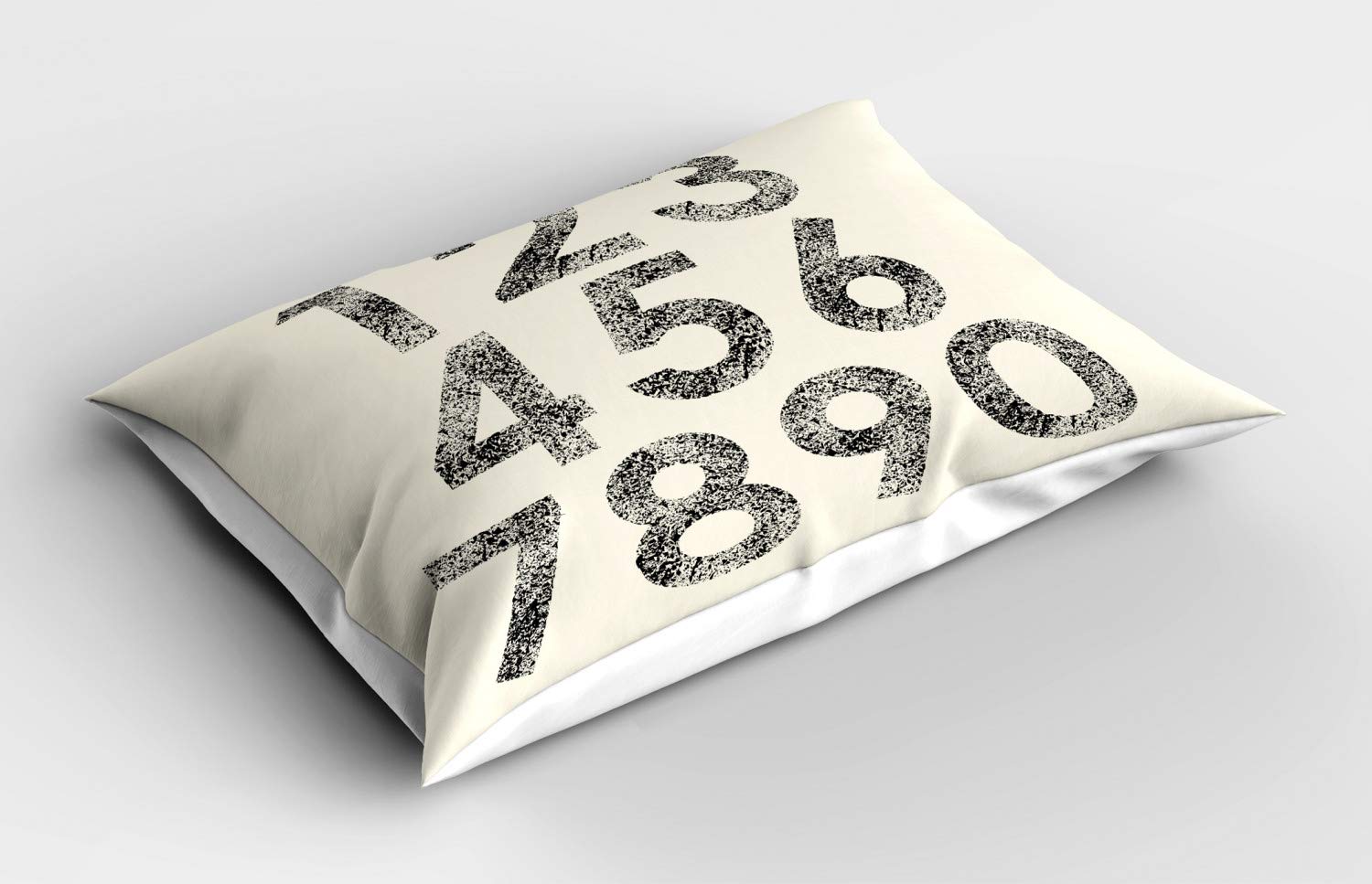 Ambesonne Number Pillow Sham, Grunge Mathematical in Murky Dotwork Tattoo Tones Digital Computer Art, Decorative Standard Size Printed Pillowcase, 26