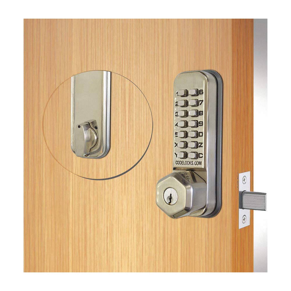 Codelocks CL210K-SS Stainless Steel Tubular Deadbolt with Key Bypass