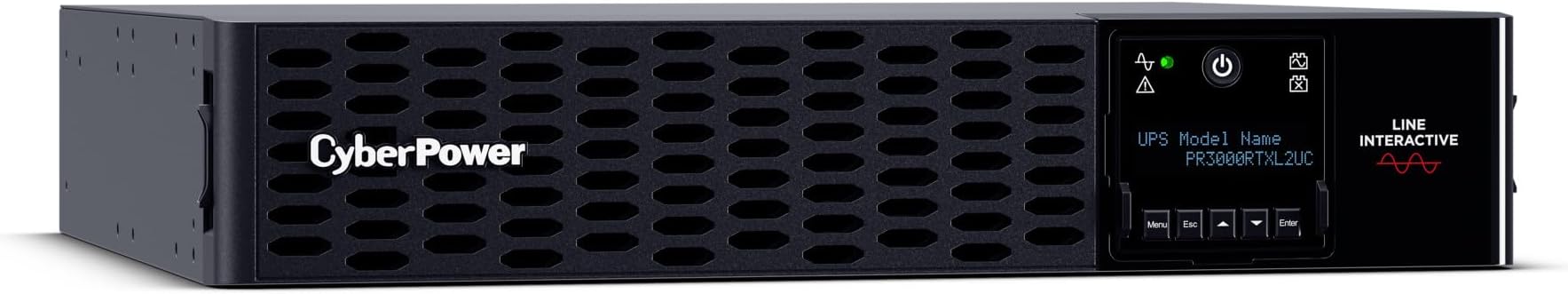 CyberPower PR3000RTXL2UCN Smart App Sinewave UPS Battery Backup and Surge Protector, 3000VA/3000W, 9 Outlets, 2U Rack/Tower, Pre-Installed RMCARD205, EBM Option, Built-in Cloud Monitoring