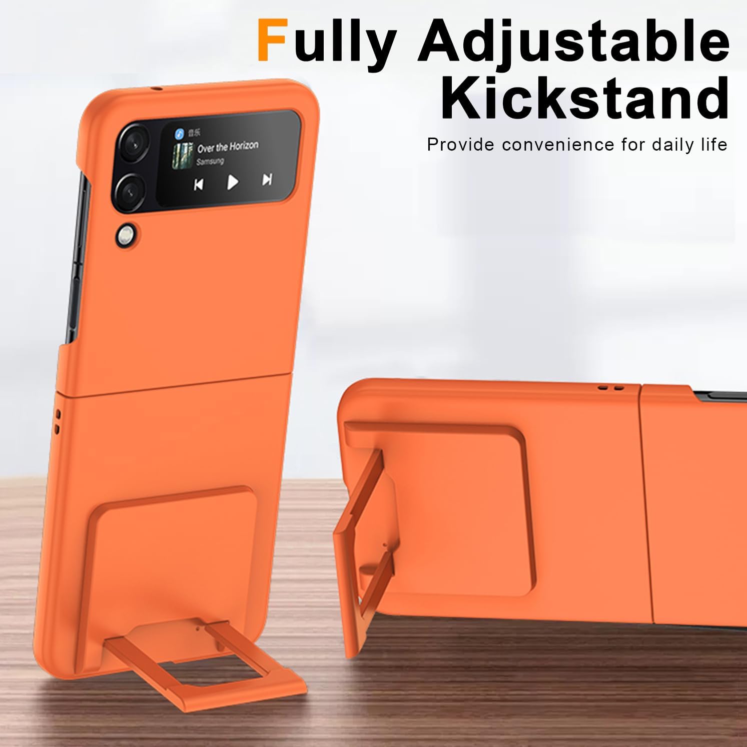 Galaxy Z Flip 3 5G Case with Stand,Military-Grade Protective Case,Lightweight,Slim Fit Drop Protection Rugged Shockproof Cover for Samsung Galaxy Z Flip 3 5G,Orange 6-Z Flip3-07
