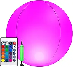 Bolas Infláveis Iluminadas | Bolas Flutuantes Para Piscina e Praia Com 16 Cores | Luminária Flutuante LED Para Jardim Piscina Verão E Áreas Externas