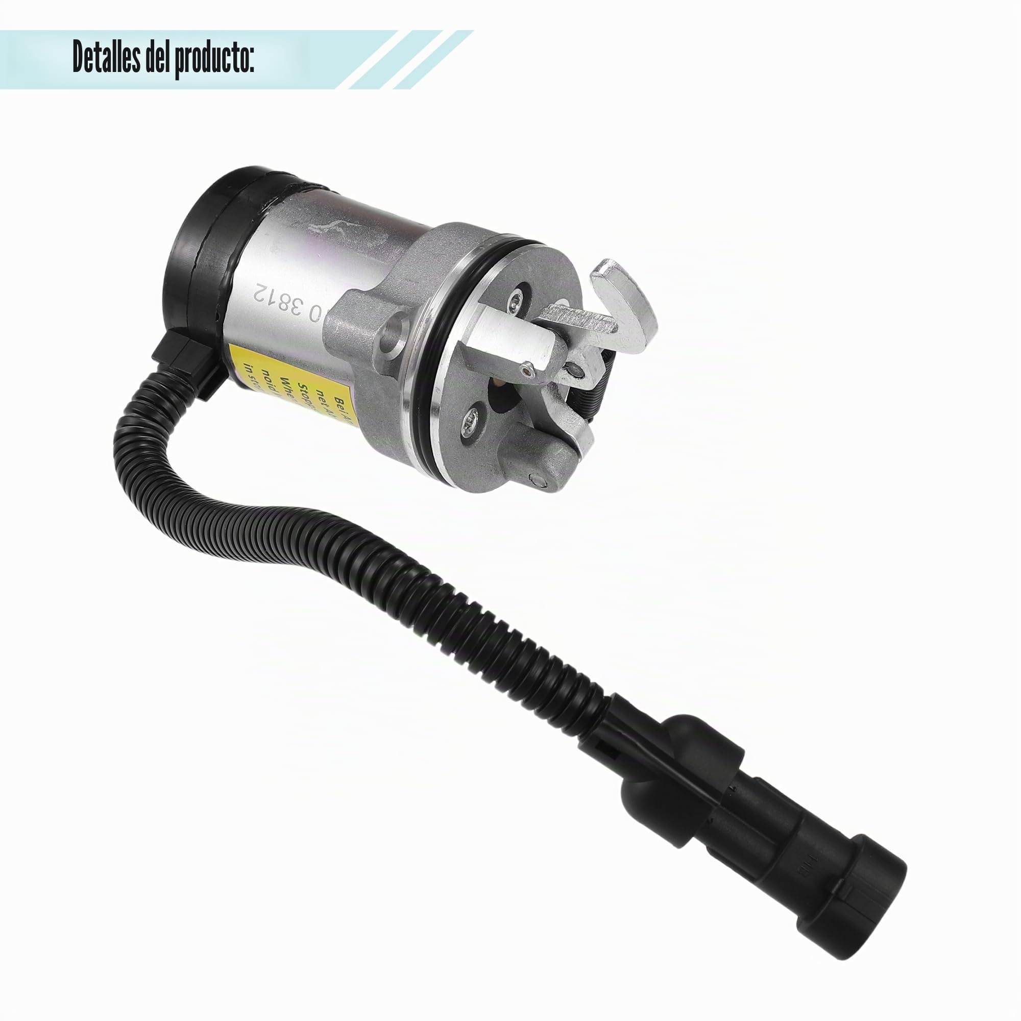 A ABSOPRO Solenoide De Parada De Combustible Para Deutz F3L 12V 1Pc | Para F3M, F4L, F4M, 1011, 2011, Material: Plástico Y Metal, Color: Negro Y Plateado, Voltaje: 12V, Tamaño: 10.6X7.8X5Cm