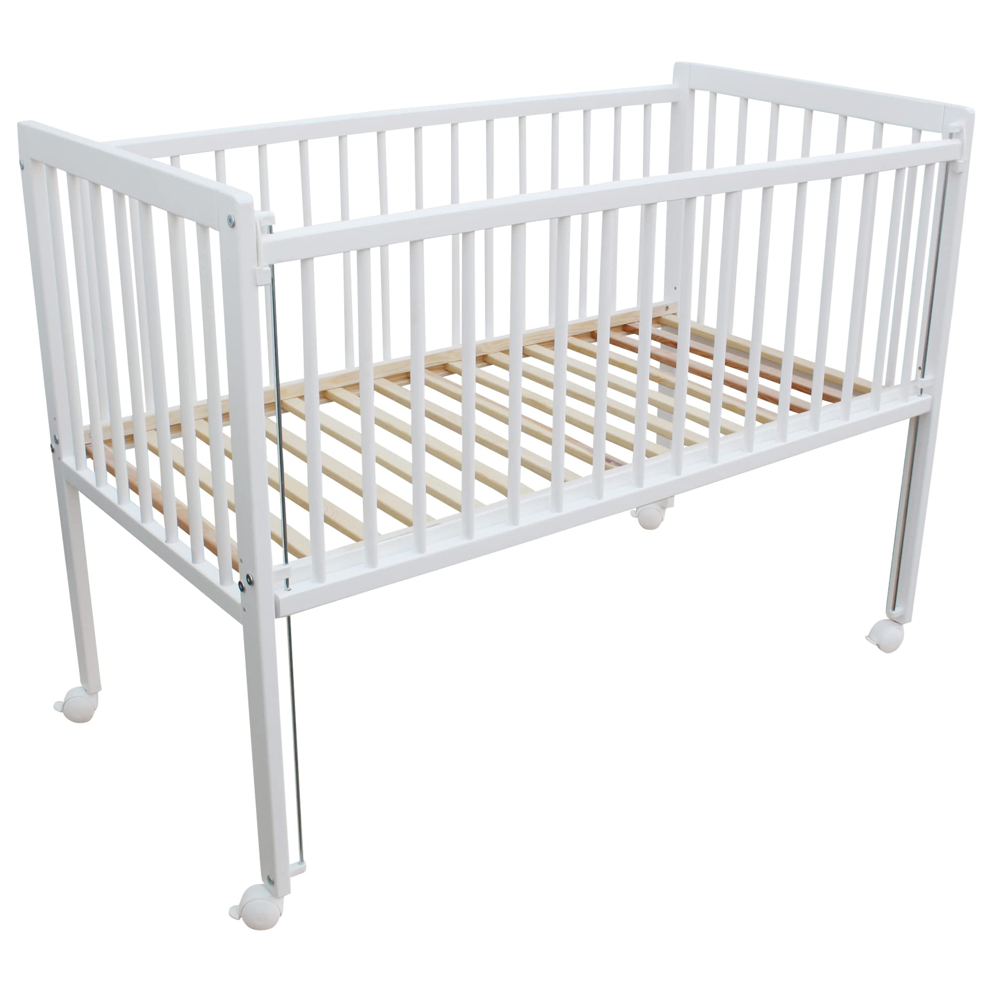 Micoland Kinderbett/Beistellbett/Wiege 3in1 120x60cm mit Matratze weiß