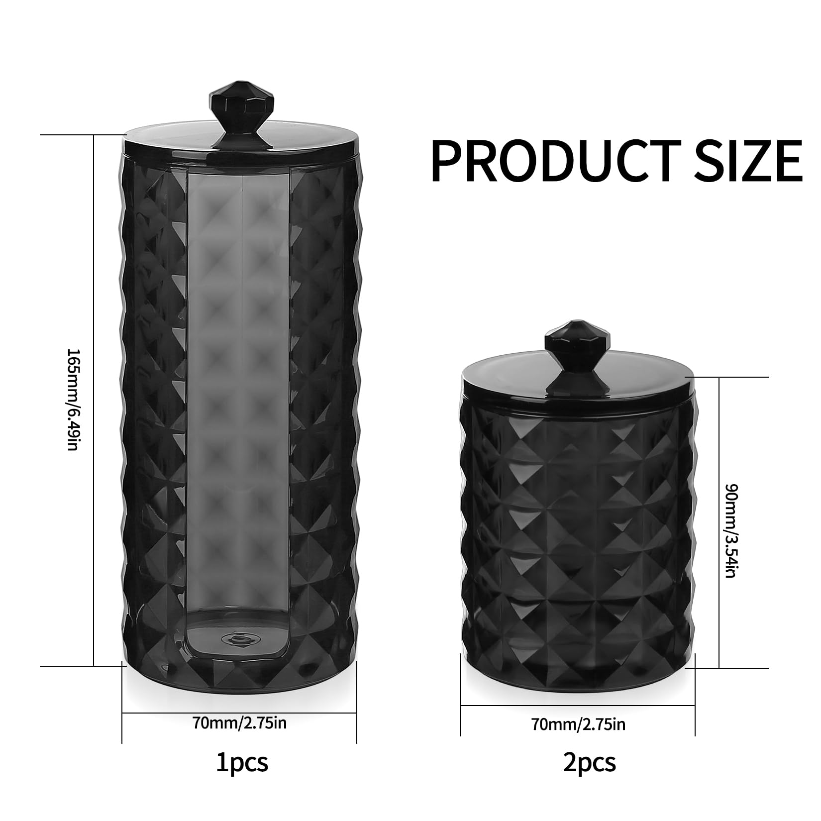 Organizer Trucchi 3 Pezzi - Porta Cotton Fioc E Dischetti Struccanti Trasparente - Foto 4