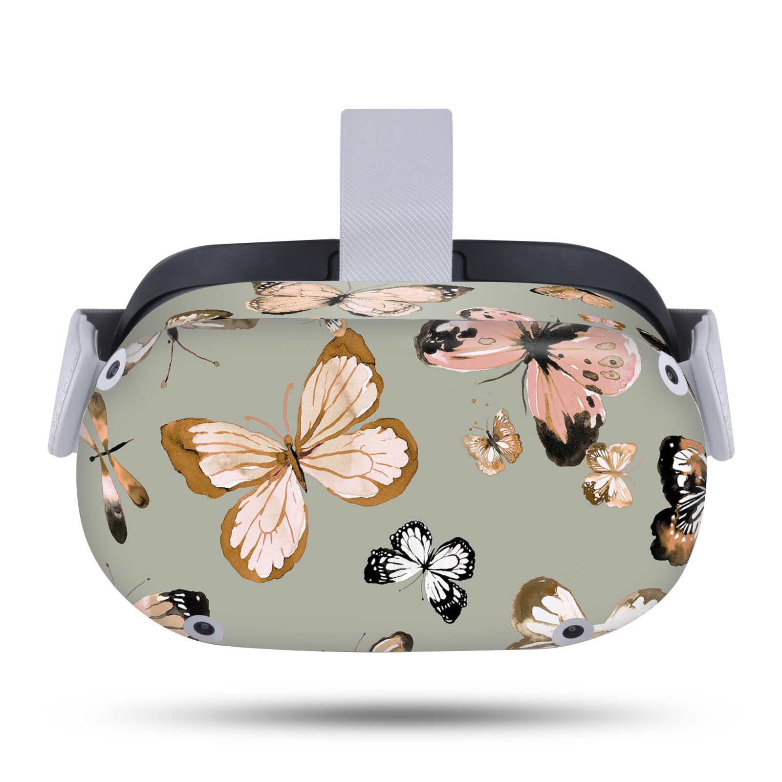 Head Case Designs Officially Licensed Ninola Butterflies Gold Green Assorted Vinyl Sticker Skin Decal Cover Compatible with Meta Quest 2