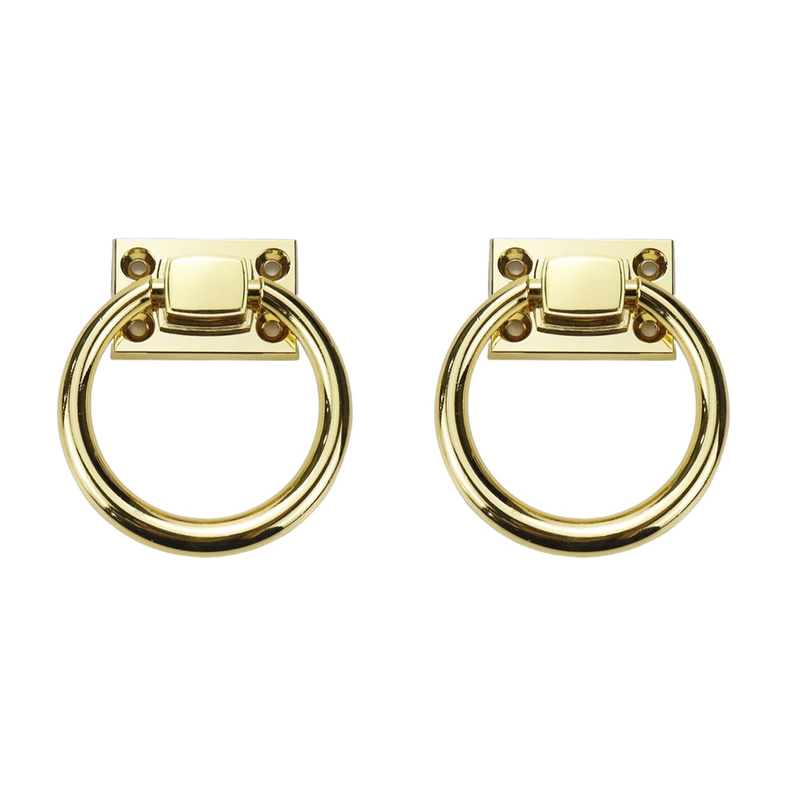 UTALIND 2 Pcs Chair Back Pulls Drop Rings Handles for Closet Drawer Cabinet, Gold