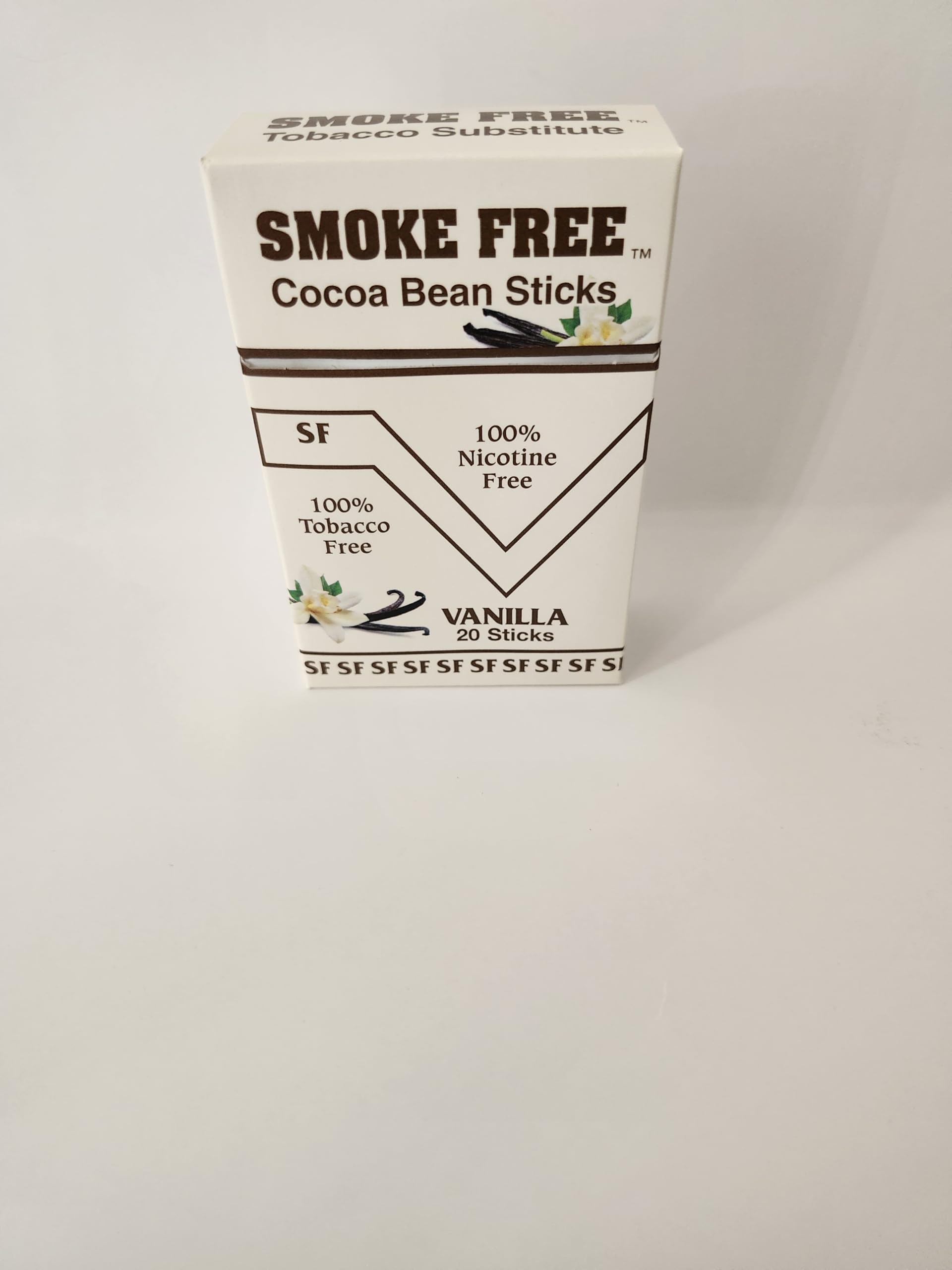 Smoke Free Vanilla Flavor Cocoa Bean Sticks, One Pack Nicotine Free - Herbal Cigarettes - Tobacco-Free - Non-Habit Forming Cigarettes - Quit Smoking- 20 Sticks