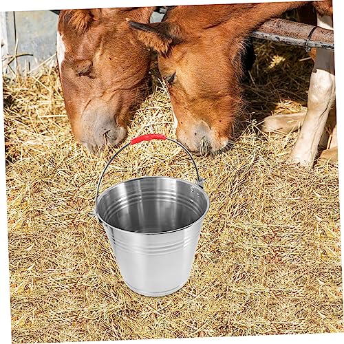 Beaupretty Balde De Gelo De Metal Galão Balde De Água Balde De Alimentação De Animais Baldes De Alim