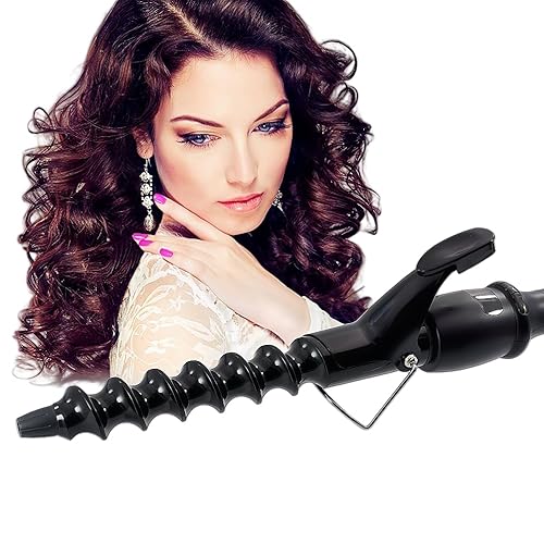 Miniatura 3 de Rizador de pelo espiral varita playa waver rizador para pelo corto y largo Crimper pantalla LCD rizador pinzas