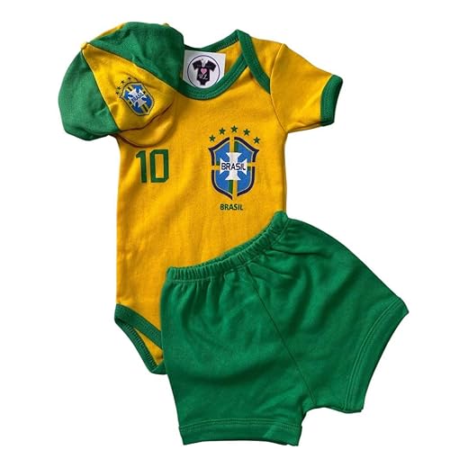 Body Bebe Menino - Brasil + Boina + Shorts - Diversos Modelos - Escolher - Temático
