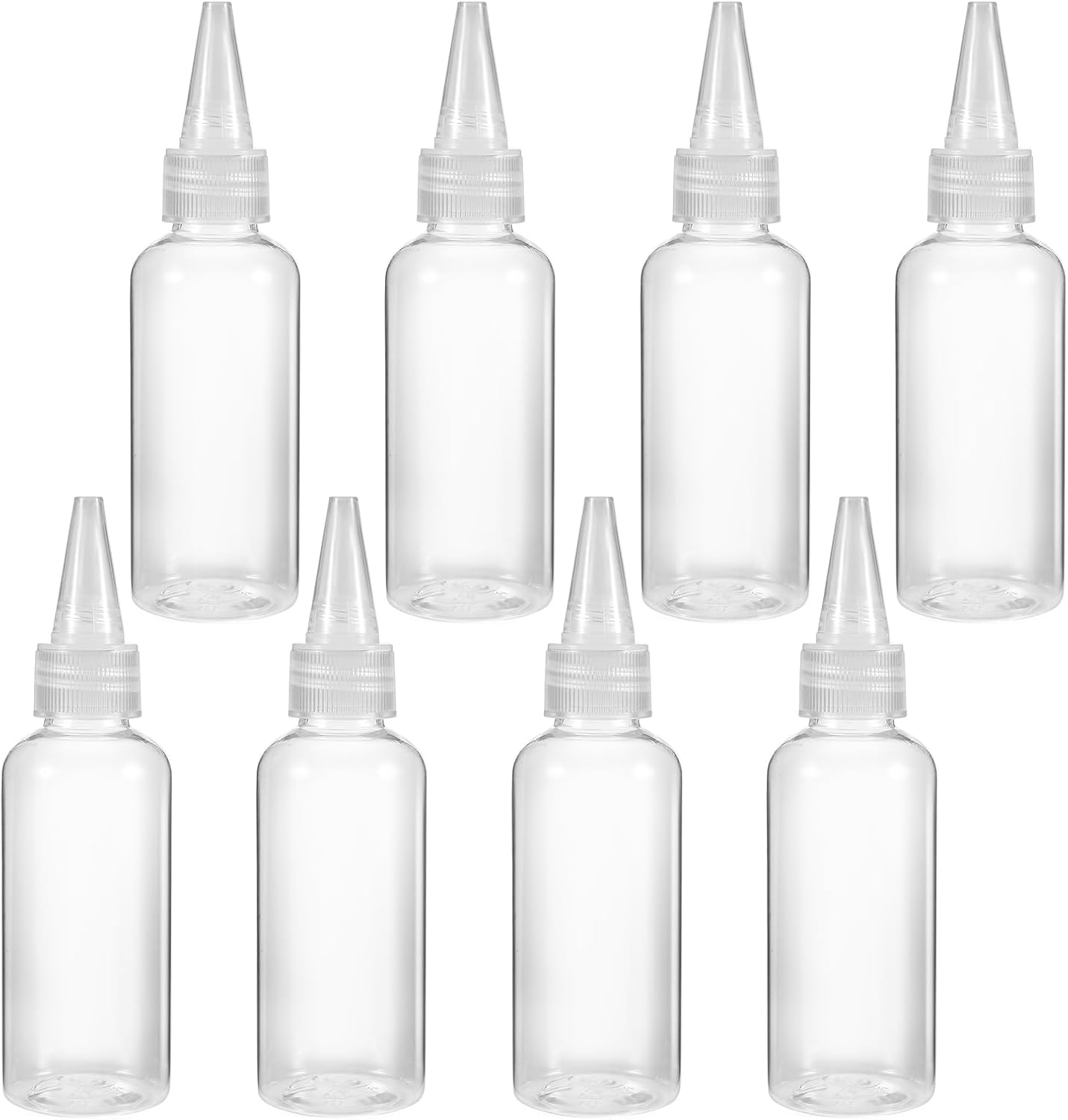 8 Pcs 1.7 oz Plastic Mini Squeeze Bottles, 50ml Mini Squirt Bottles with Leak-proof Top Caps Small Clear Empty Condiment Squeeze Bottle Empty Tiny Bottle for Liquids, Travel, Art, Glue, Paint, Lotion