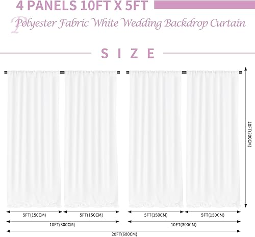 Miniatura 2 de 4 paneles de fondo blanco para fotografía de tela de poliéster de 5 x 10 pies, pantalla de fondo para estudio fotográfico, grabación de video,