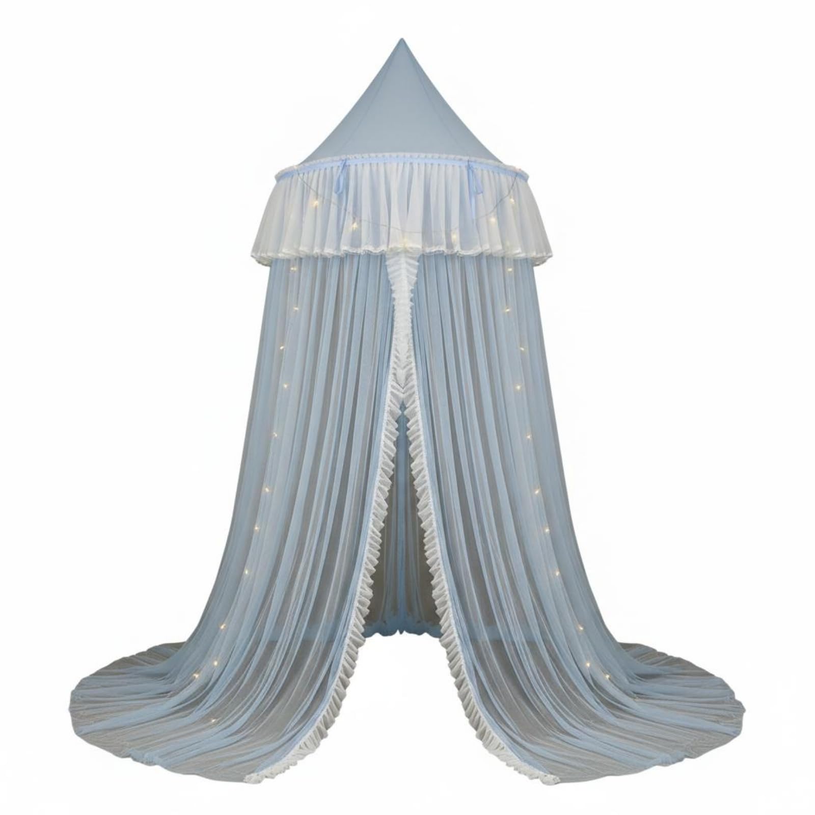Double Layer Bed Canopy Decorative Princess Bed Canopy Romantic Design Dome Bed Enclosure Net for Girls, Kids, Bedroom, Sleeping, Gray | Home & Garden | Kids & Teens at Home | Bedding-image-31