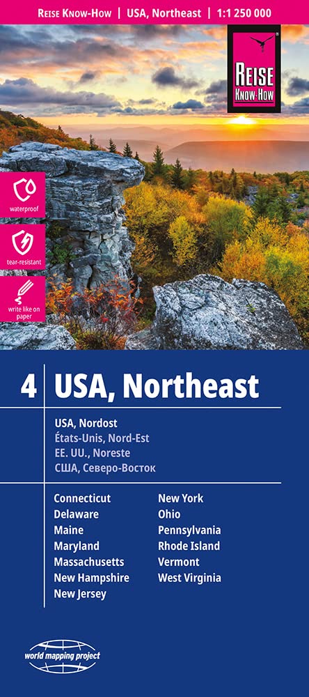 USA 04 Northeast GPS: (Connecticut, Delaware, Maine, Maryland, Massachusetts, New Hampshire, New Jersey, New York, Ohio, Pennsylvania, ... Maryland, ... Maryland, New York, Ohio, West Virginia, ...) Map – Folded Map, 14 Jan. 2009