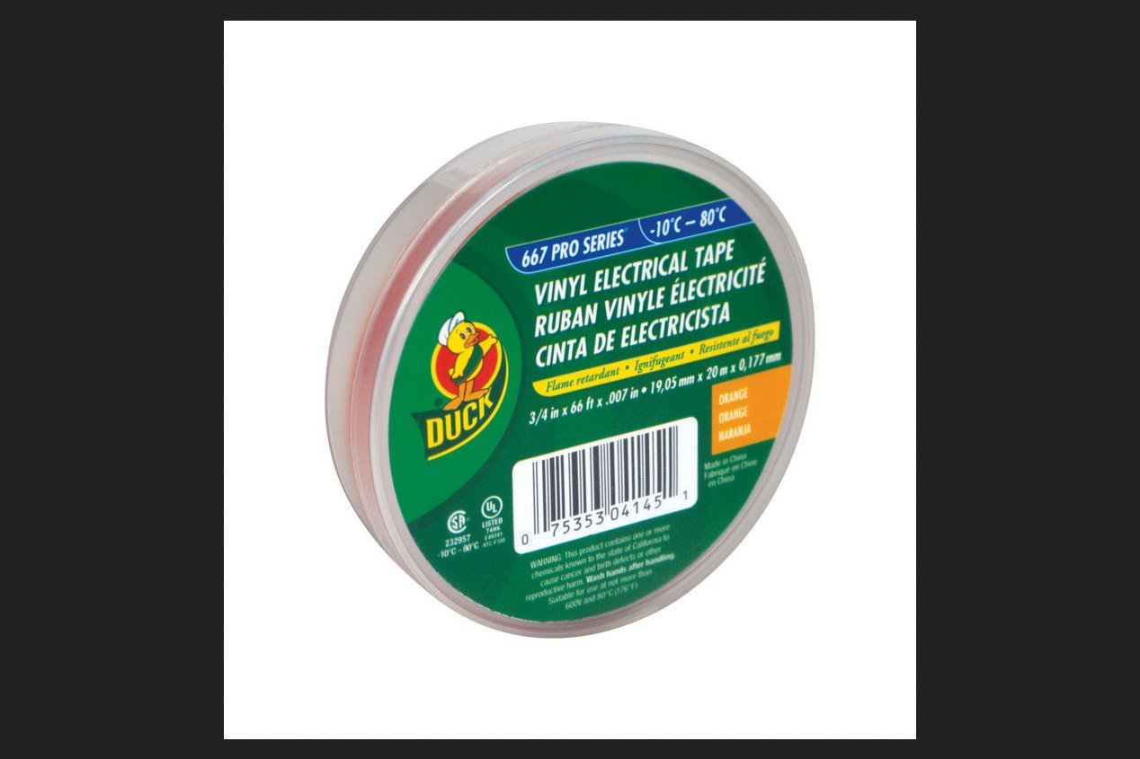 Duck 3/4 in. W x 66 ft. L Orange Vinyl Electrical Tape