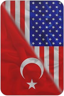 America and Turkey Turks Triangle Flag Refrigerator Magnets Acrylic Magnetic Pad Rectangle Mat Decoration Funny Decorative Fridge Magnet for Fridge Metal Door Mailbox Locker Decor