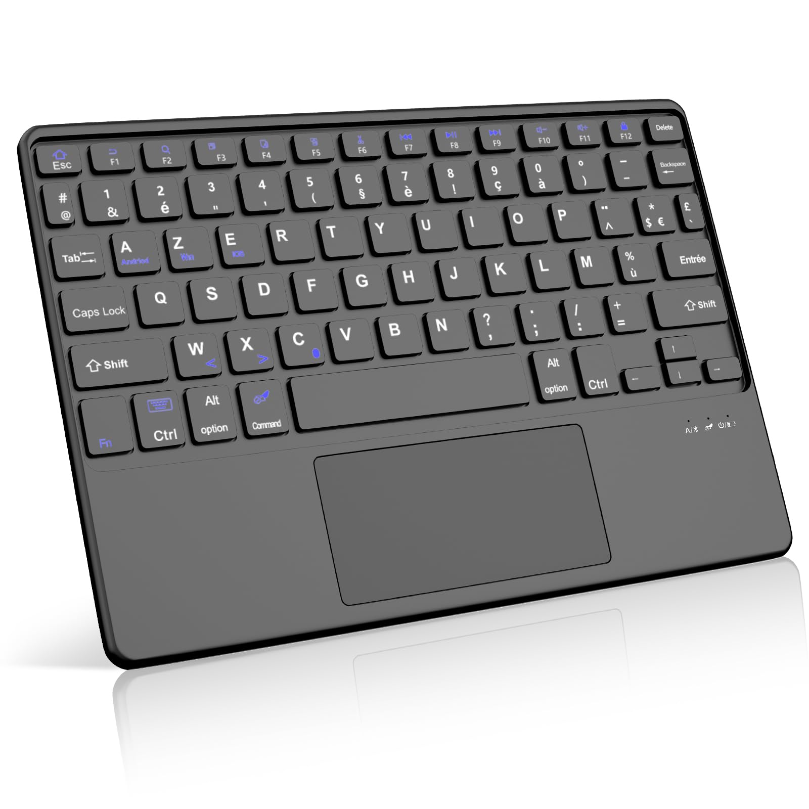 FOGARI Panel dotykowy Klawiatura Bluetooth Tablet 10", AZERTY Francuska Klawiatura