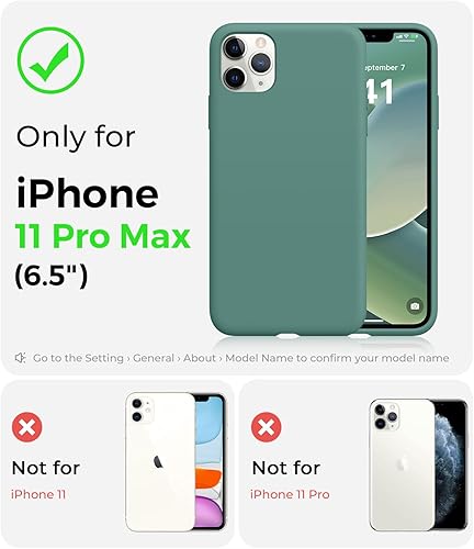 Miniatura 3 de AOTESIER Funda de silicona líquida para iPhone 11 Pro Max, ajuste delgado, protección de cuerpo completo, a prueba de golpes, compatible con iPhone