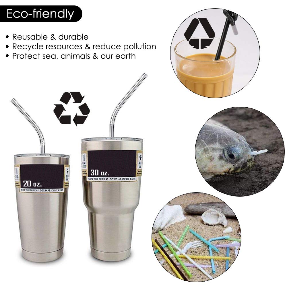 ChengBeautiful Paille Des Pailles En Métal Réutilisables Et Durables Faciles à Nettoyer Des Pailles En Acier Inoxydable Avec Une Brosse De Nettoyage Smoothie Cocktail Secoue La Boisson