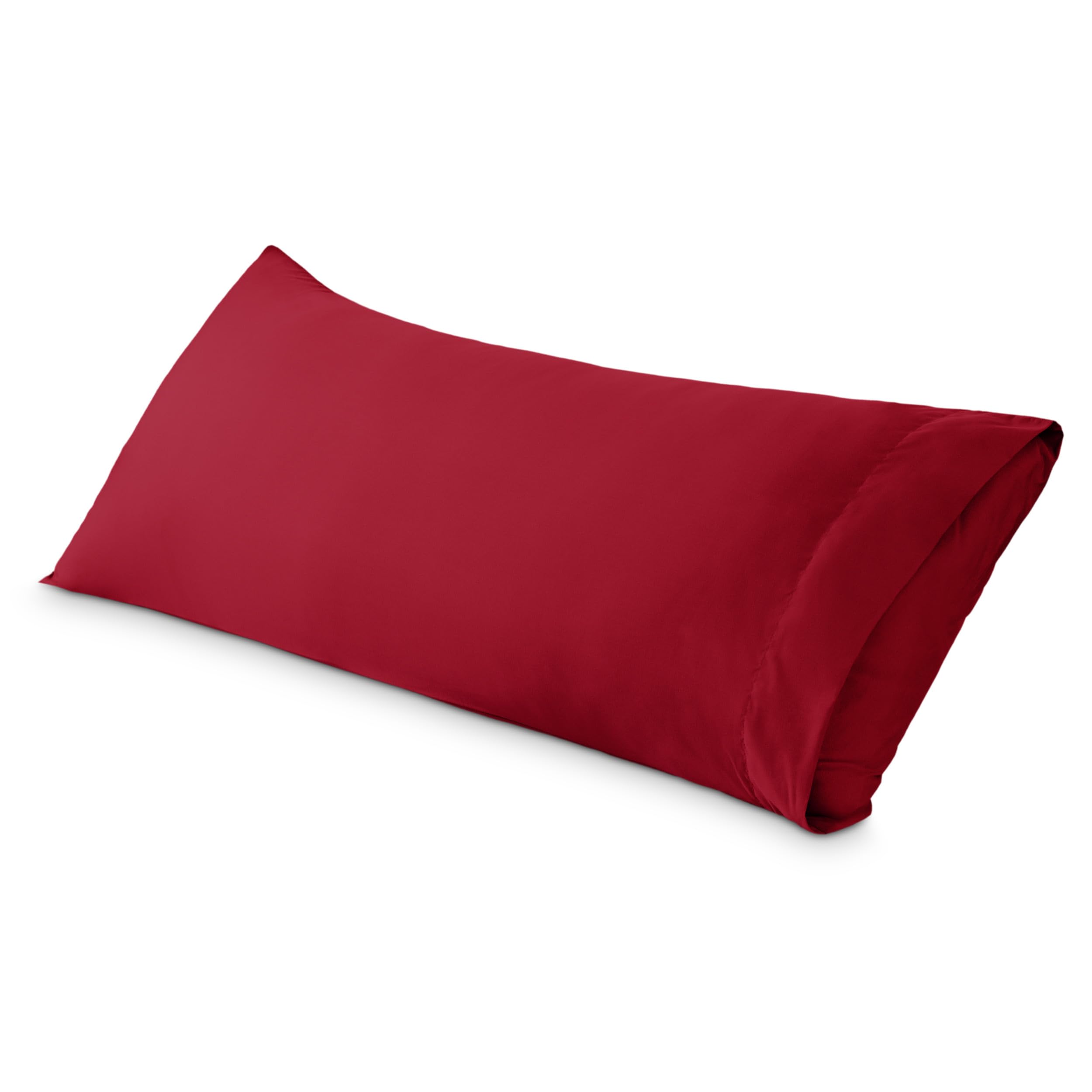 Bare Home Body Pillow Cover Envelope (20"x54", Red)