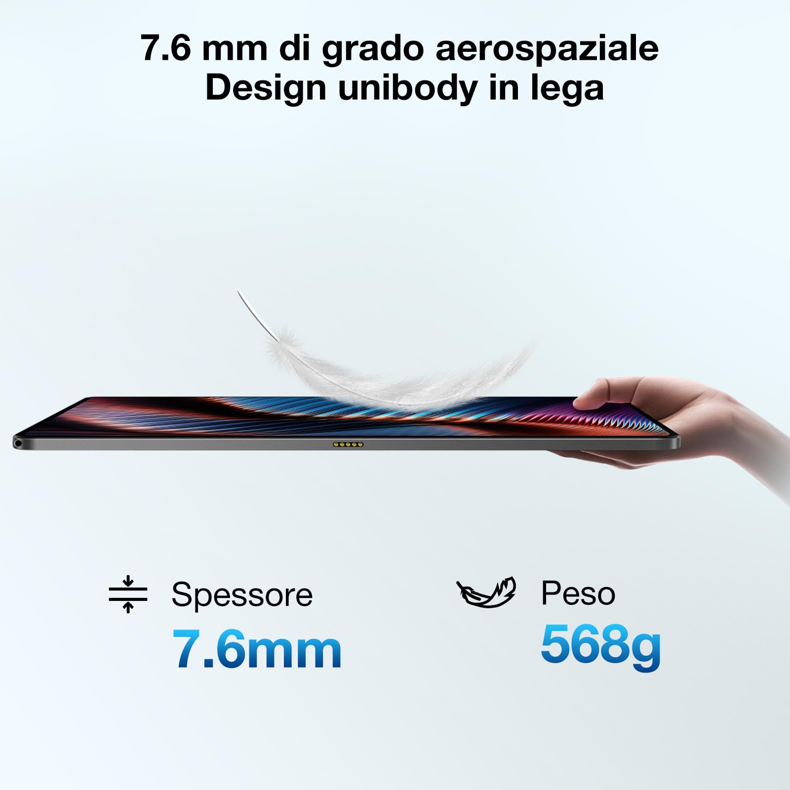 DOOGEE T40 Pro 512GB ROM+20GB RAM Tablet 12 Pollici 2.4K Display Tablet Android 14, 10800mAh Helio G99 Quattro Altoparlanti, 4G LTE/2.4GHz/5GHz WiFi 16MP+ 8MP, Grigio