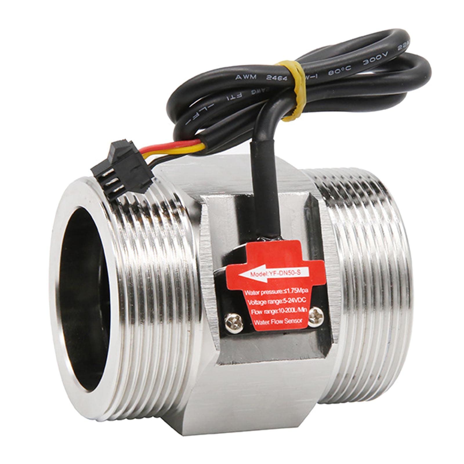 Hall Effect - Contatore del sensore di flusso dell'acqua liquida da 1,5", in acciaio inox DN40, misuratore di flusso della turbina, 5 – 150 l/min