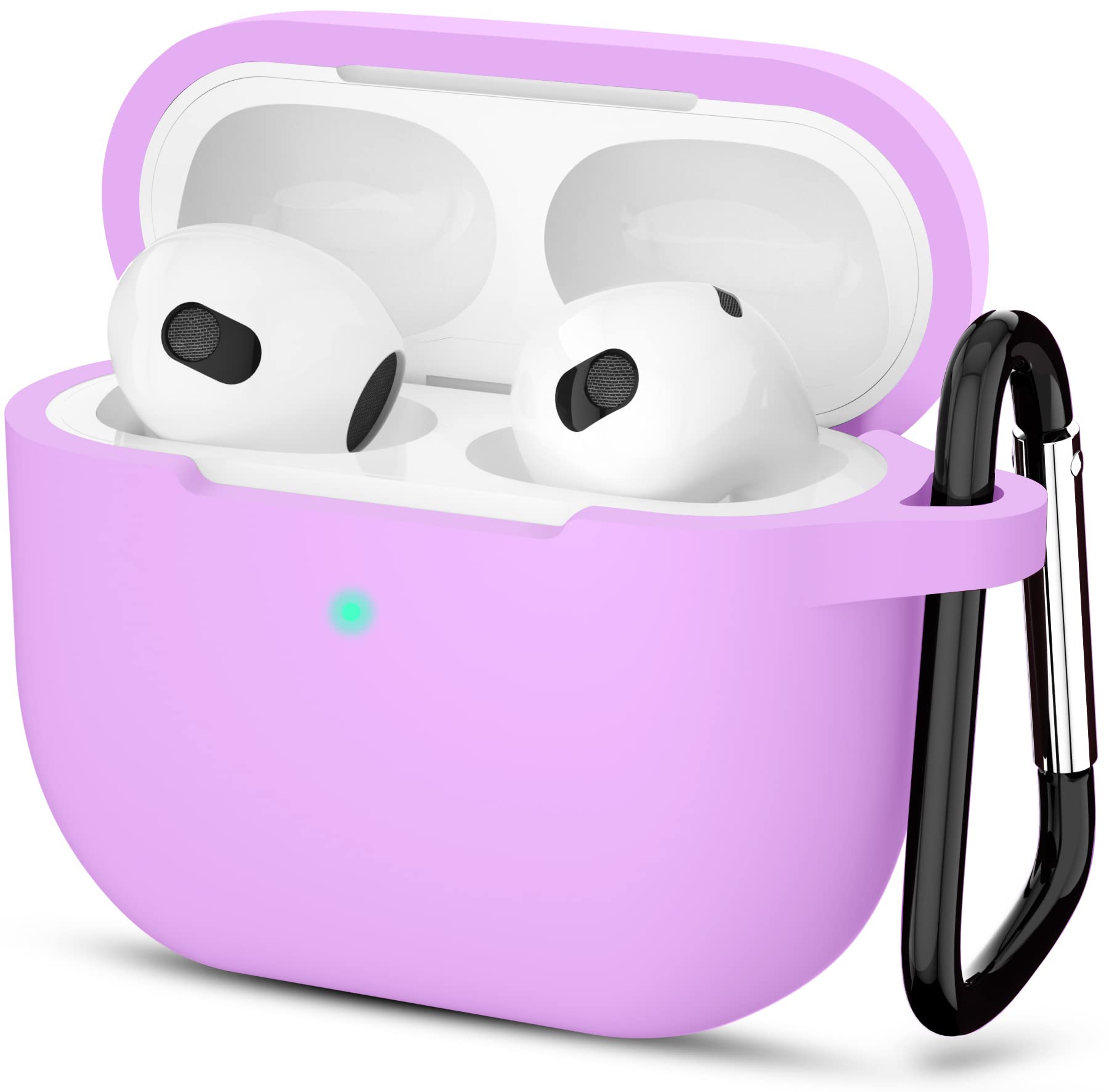 ATUAT Silicone Cover for AirPods 3rd Generation 2021 (Light Purple)