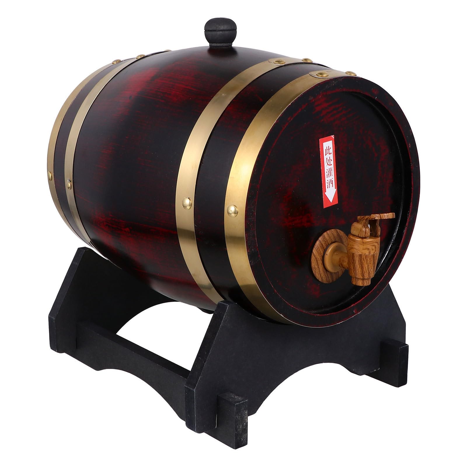 Barril de Vino de Madera de 5 Litros Grifo y Base Curva