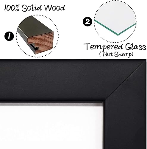 Miniatura 3 de Golden State Art, Marco de fotos de 8.5 x 11 pulgadas con paspartú para 4 fotos de cabina de fotos de 2 x 6 pulgadas, incluye cristal real y