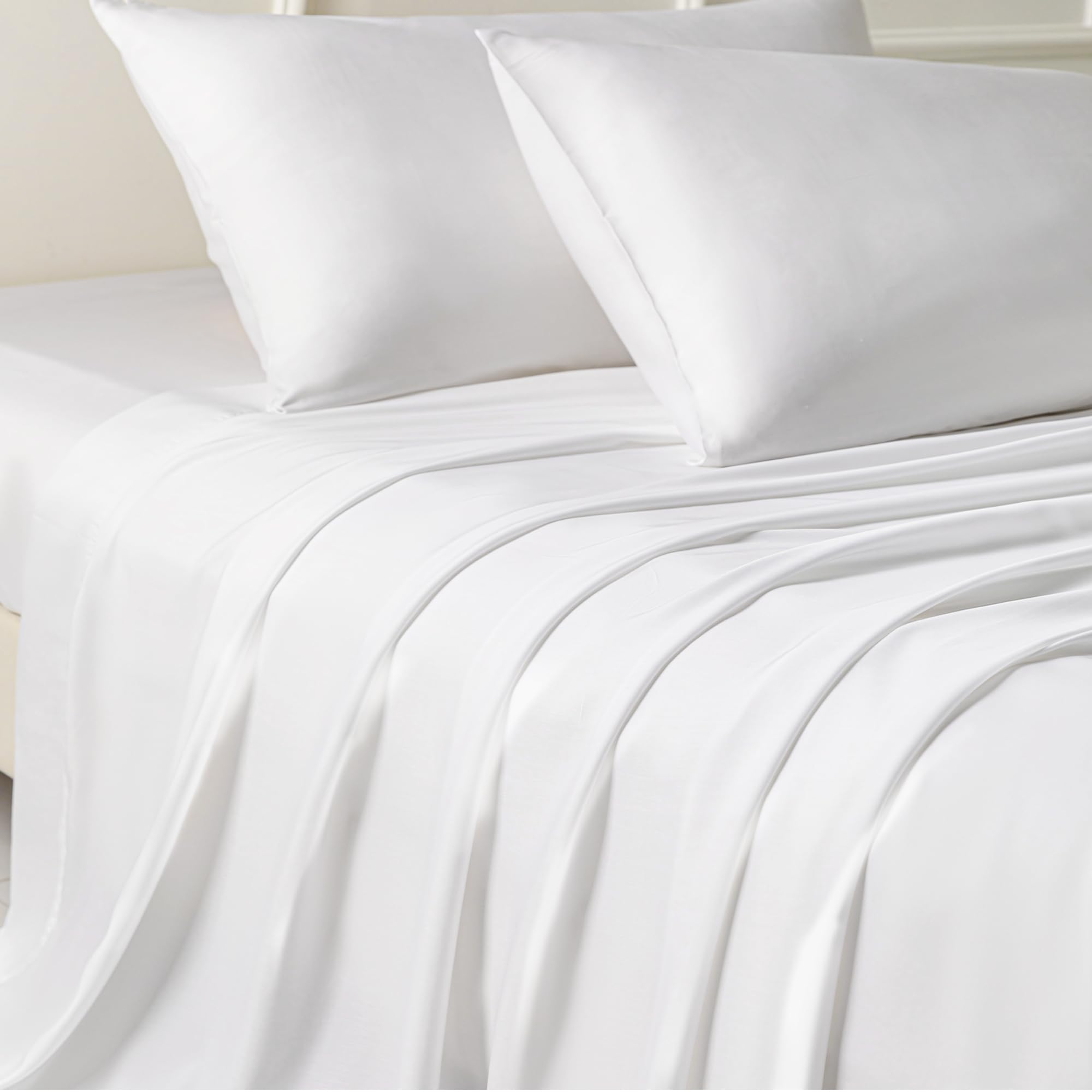 Dreamology Set Di Lenzuola In Tencel Letto King Size – 4 Pezzi 100% Lyocell, Rasatello 300 Fili, Morbide E Traspiranti Con Tasche Profonde 40 Cm