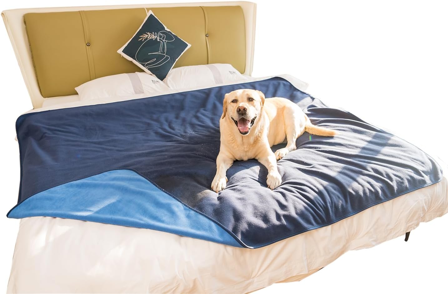 Waterproof Blanket Cover, 60"X80" Adults, Pets, Bed Couch Furniture Mattress Protector, Soft Waterproof Dog Blanket Gray, Navy Blue (Navy/Blue, 60 x 80 inch)
