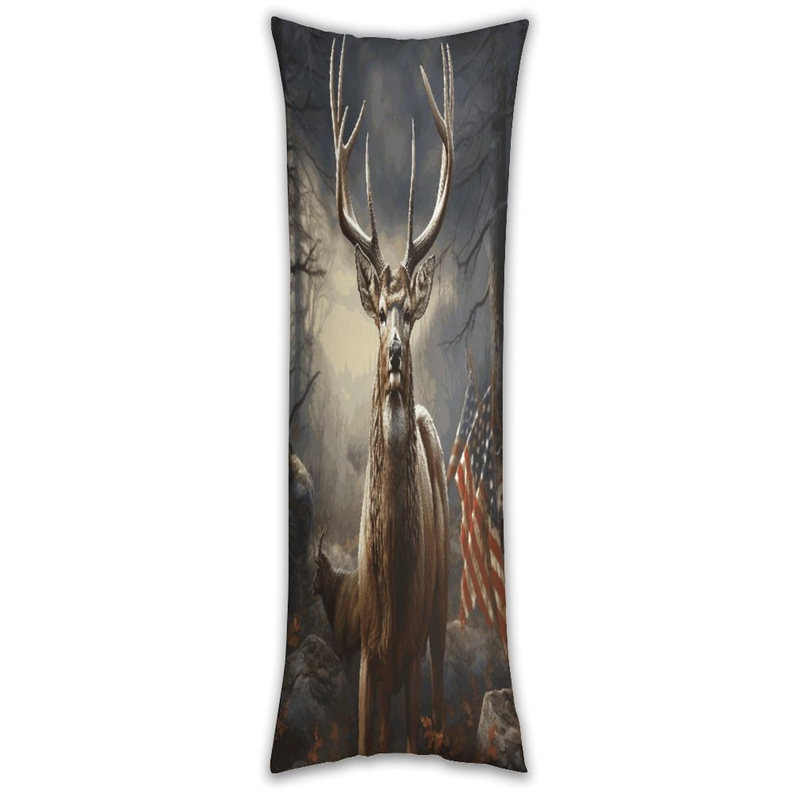 Deer Hunting Season Pillow Cases Breathable Vertical Long Pillowcase Body Pillowcase with Hidden Zipper Closure Soft and Cozy Pillow Cover 20x54 Inches for Bedroom Couch