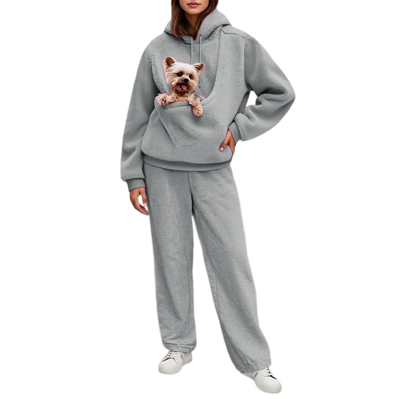 Lässiger Damen Trainingsanzug Zweiteiliges Outfit mit Tasche für Alltag Abenteuer