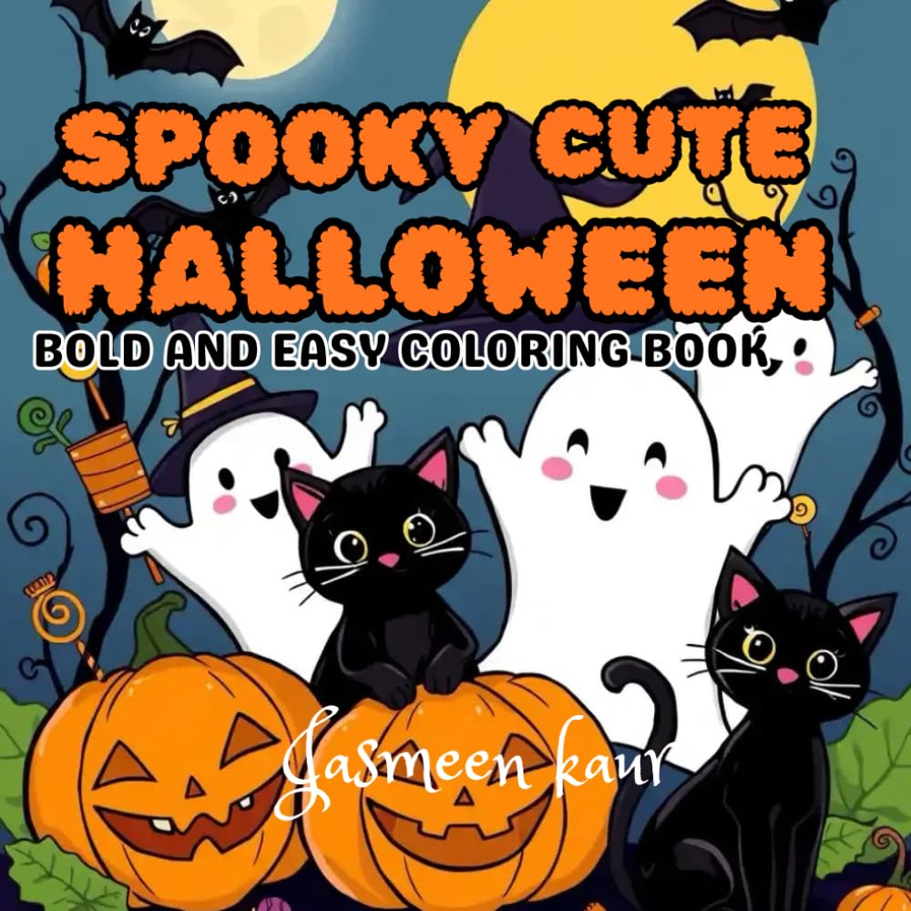SPOOKY CUTE HALLOWEEN: BOLD AND EASY COLORING BOOK FOR KIDS