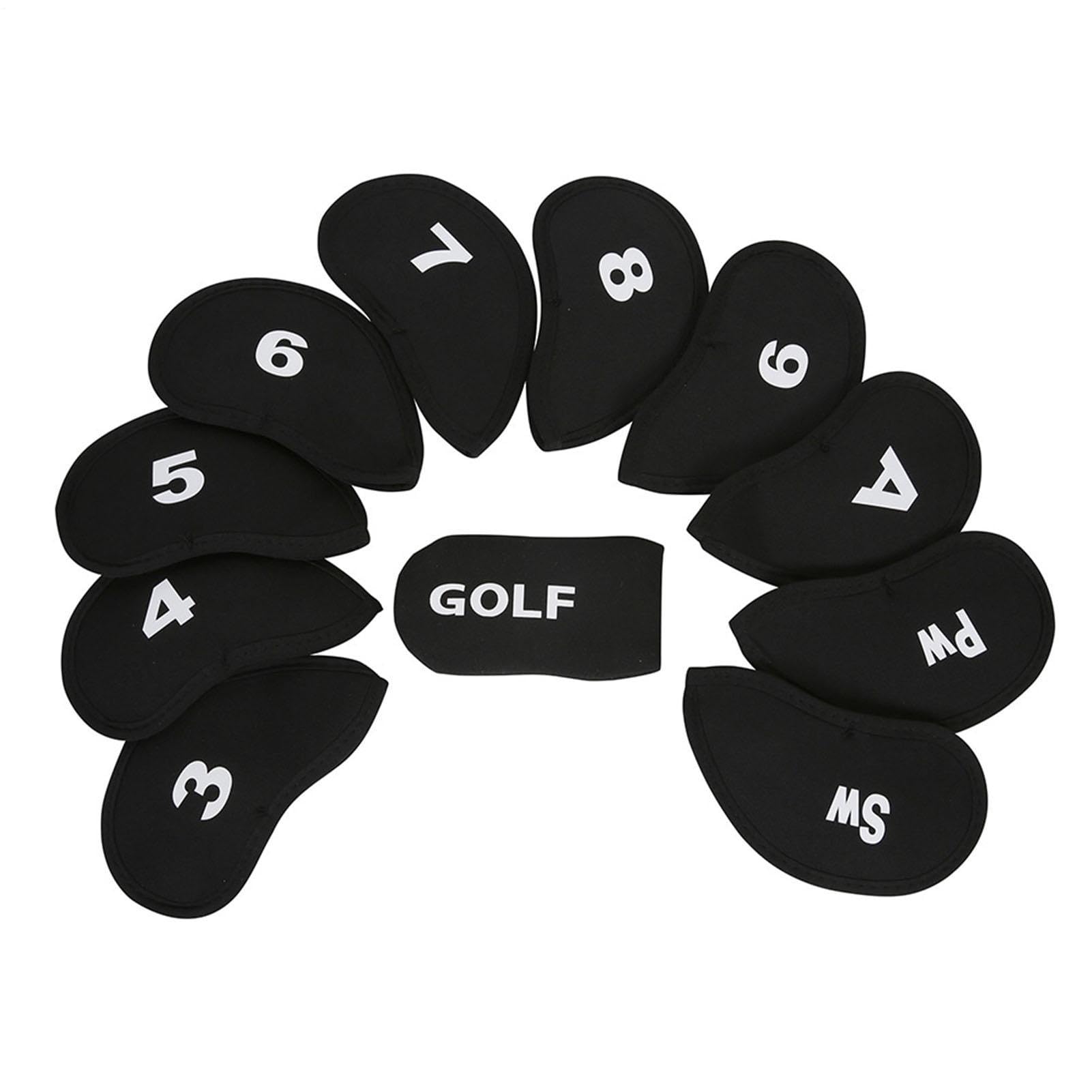 Golf Club Headcovers - 10-teiliges Set mit Number Tags, Neopren-Schutz, Universal Fit | Driver Iron Wood Covers