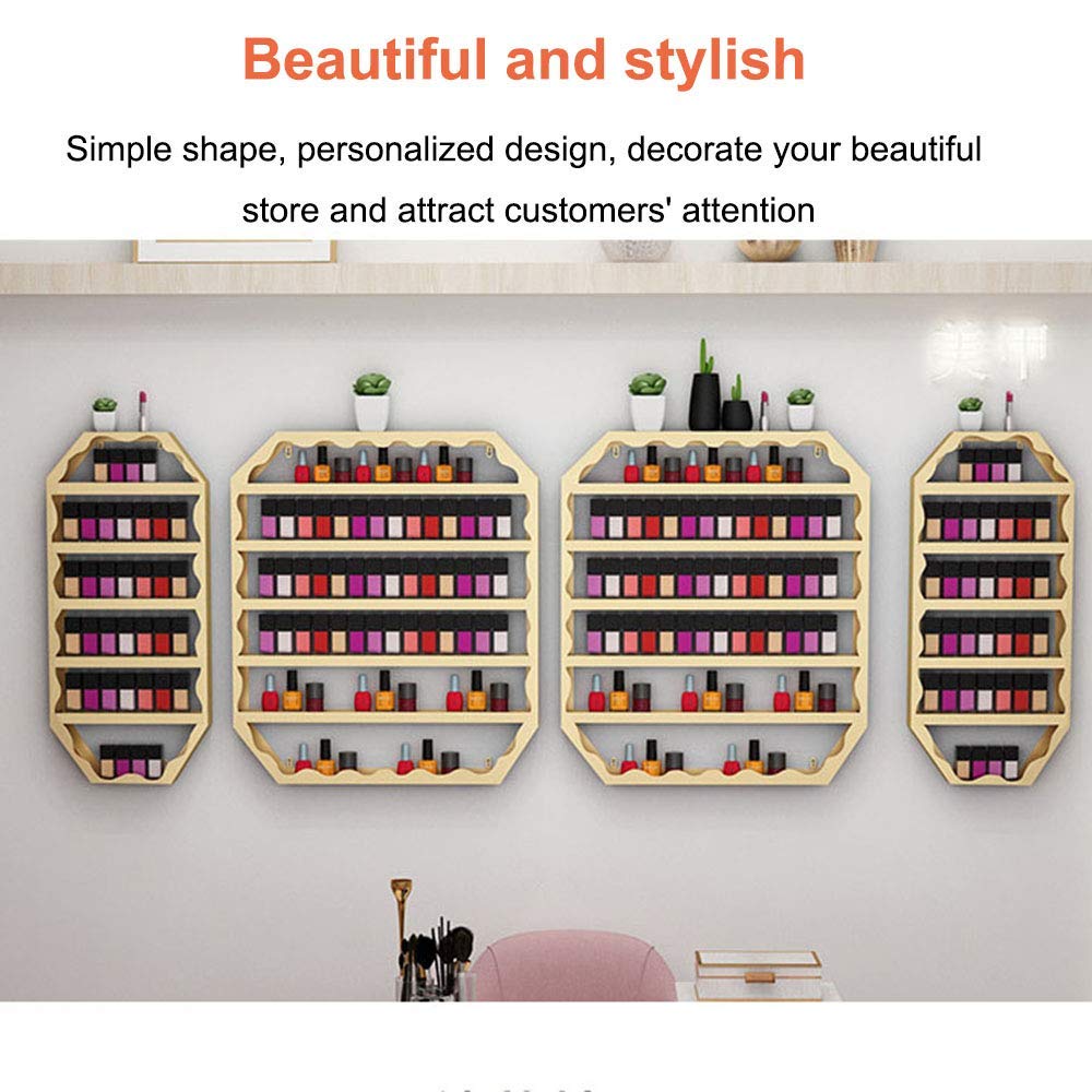 Expositor Metálico para Esmaltes De Uñas, Expositor De Pared De 6 Niveles, Resistente Al Agua Y Antioxidante, para Cosméticos Y Esmaltes, Dorado, E