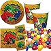 Produktbild Carpeta/Folat 52-TLG. Partyset Dinosaurier/T-REX mit Teller, Becher, Servietten, Luftballons | Kindergeburtstag Kinder Deko Geburtstag Party Mottoparty Deko Dino