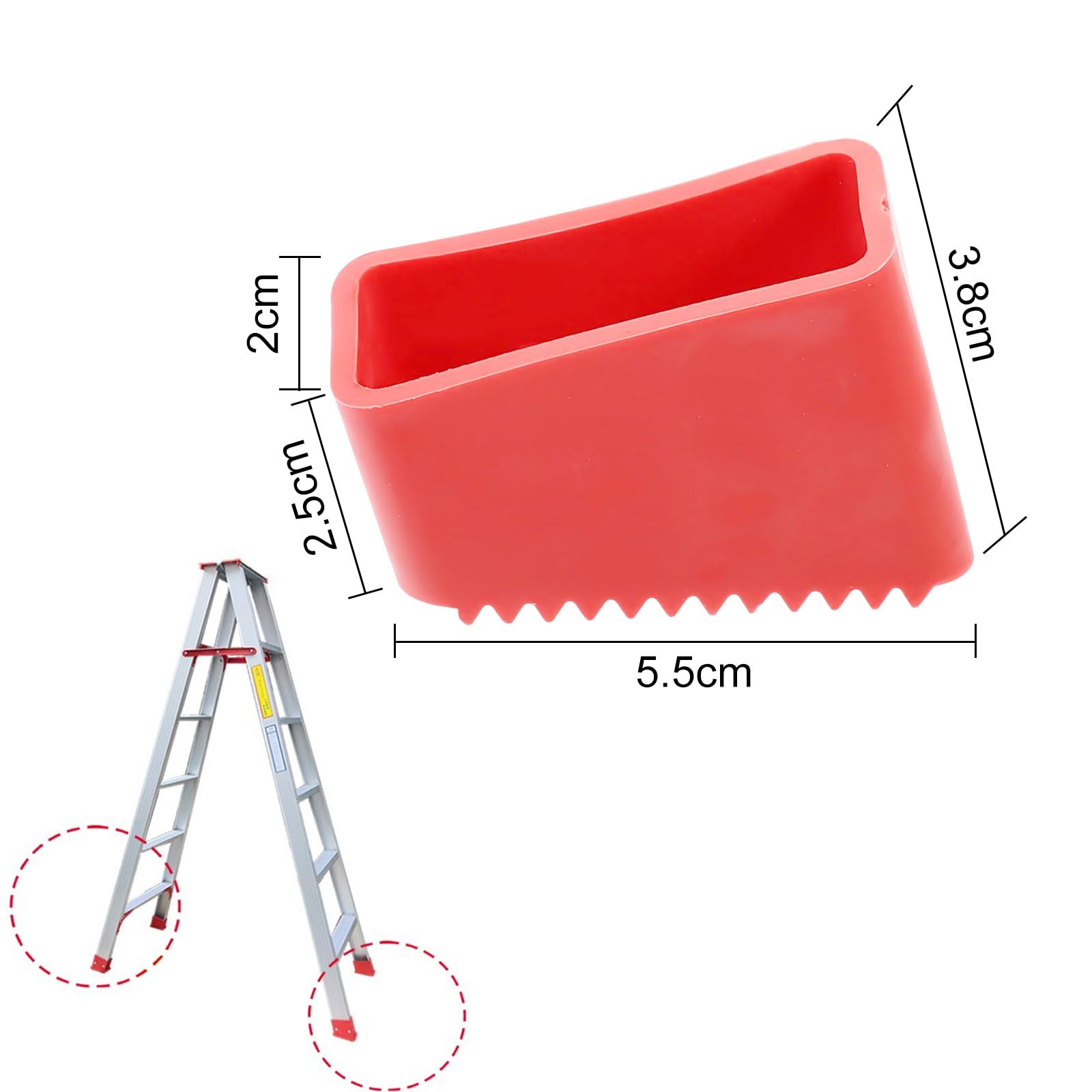 4 Piedini Antiscivolo Per Scale - In Gomma, Universali, Per Scale Telescopiche E A Libretto - Foto 5