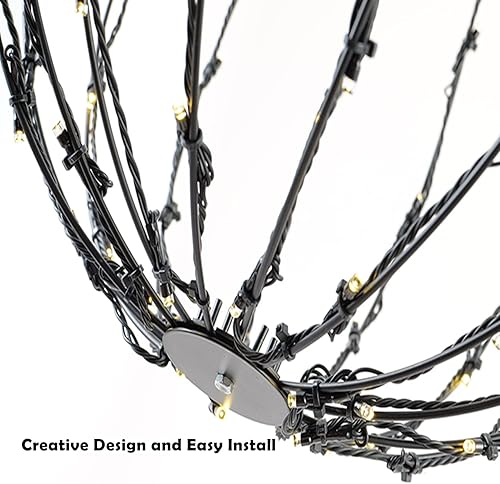 Miniatura 4 de Bolas de luz LED de metal para colgar en el árbol, para patio, vacaciones, festival, decoración de jardín (12 pulgadas, 3 unidades)