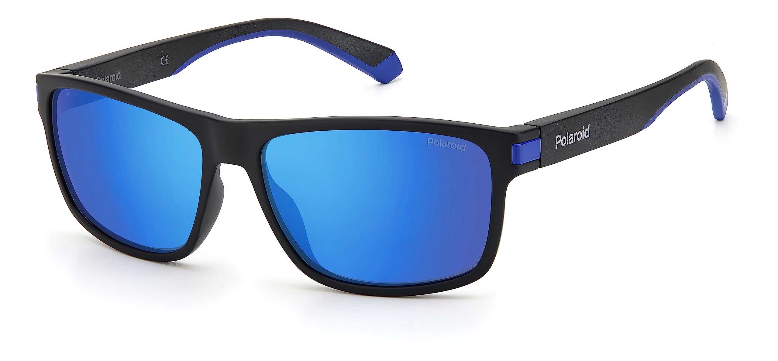 Polaroid Pld 2121/s 0VK/5X MTBLK BLUE Sunglasses Men's Polycarbonate, Standard, 58