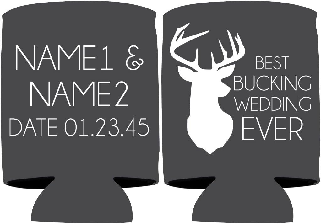 VictoryStore Can and Beverage Coolers - Custom Wedding Can Cooler, Best Bucking Wedding Ever