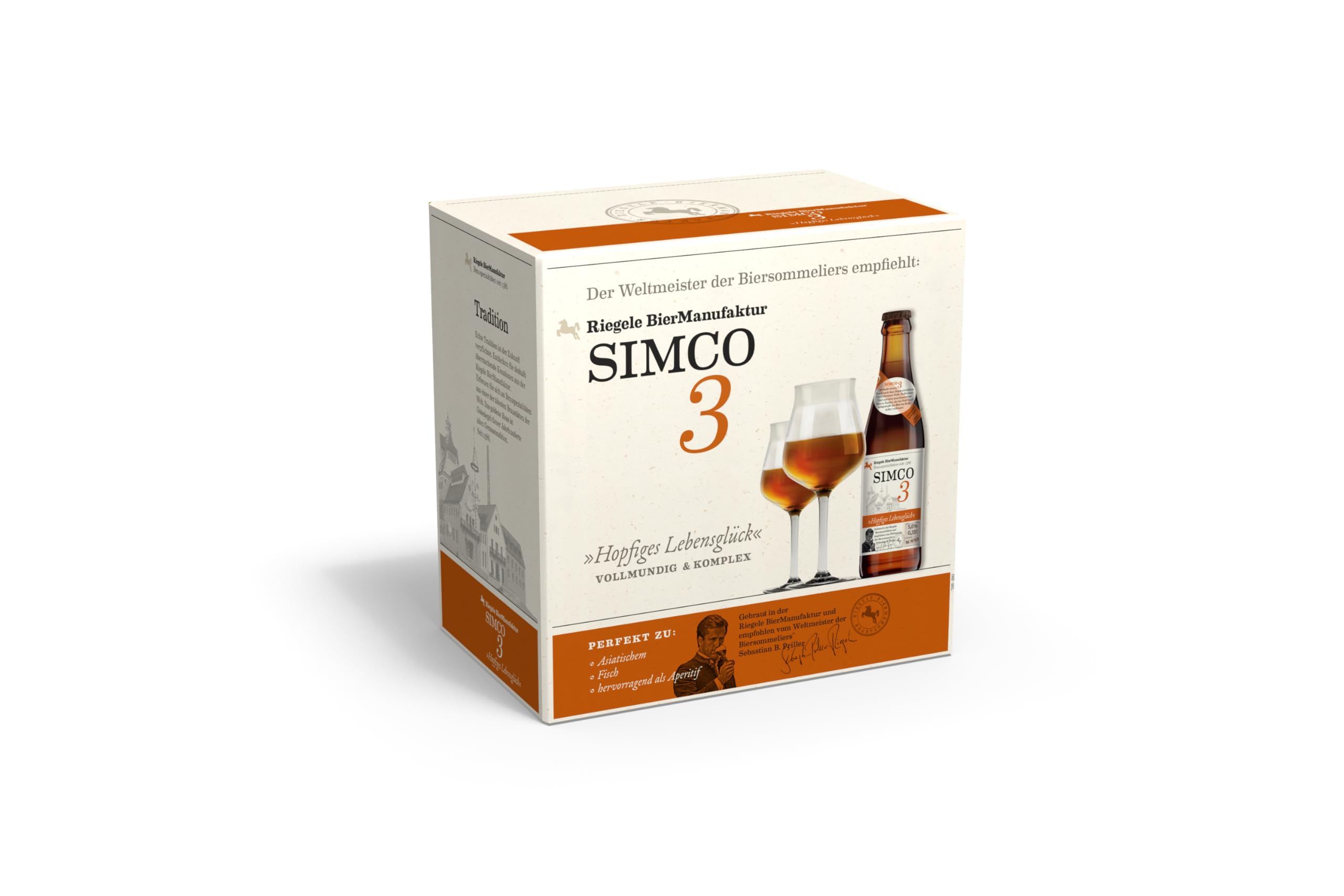 Riegele Geschenkbox Simco 3 - Hopfiges Lebensglück - Kastanienrotes India Pale Ale, Craft Beer (8 x 0,33l)
