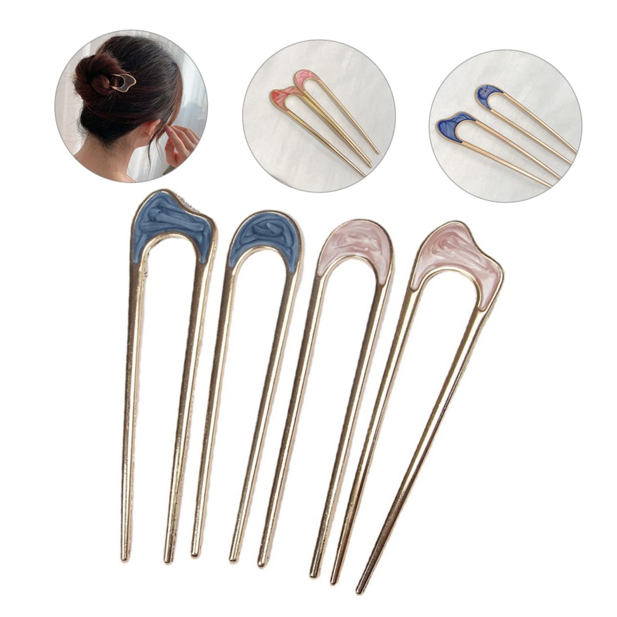 minkissy 20piezas Horquillas Metal Para Moños Adornos De Cabello Para Mujer Palillos De Pelo Modernos y Herramientas De Estilo Para Ocasiones Especiales