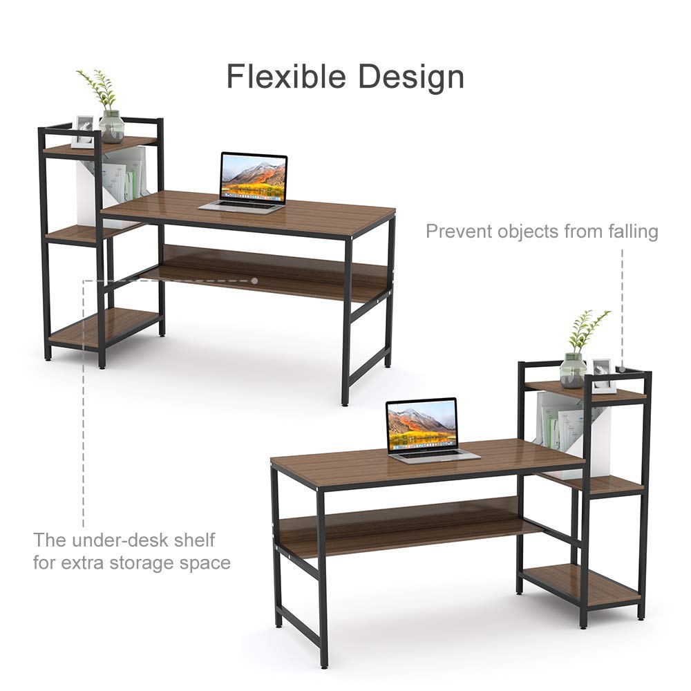 Dripex Computer Desk with 4 Tier Storage Shelves 41.7'' Student Study